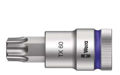 Wera 05003838001, Pistorasia, 1/2", 1 pää(t), T60, Kromivanadiini-teräs, Kromi Eniten Myyty