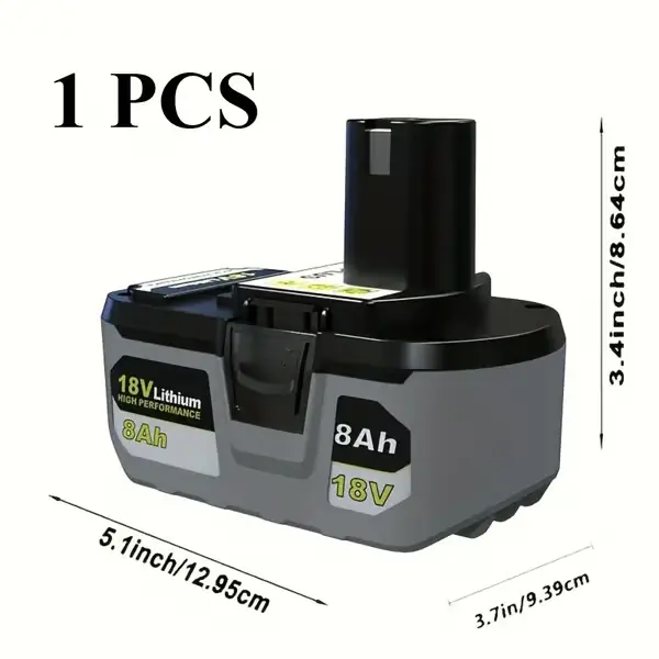 18V työkaluakku - Li-ion vara-akku - 8,0Ah 8000mAh - Yhteensopiva P102 P103 P104 P105 P107 P108 P109 P122 P190 kanssa - Uudelleenladattava - 1 kpl Suosittu