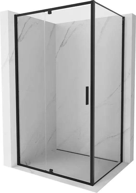 Vain Rajoitetun Ajan Mexen Exo suihkukaappi kääntyvä 150 x 110 cm, läpinäkyvä, musta - 819-150-110-70-00