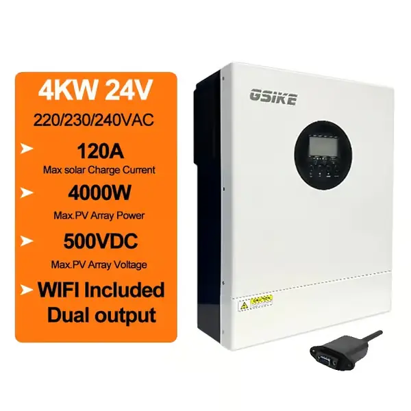 Hybridisolarinvertteri, tehokas kaksois-MPPT, Wi-Fi-valvonta,GSK-4KW-24V-WIFI Uutuus