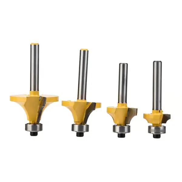 4 kpl 1/2 ", 3/8 ", 1/4 ", 1/8 " seosmetallinen puuntyöstöjyrsinteräsarja Kausialennus