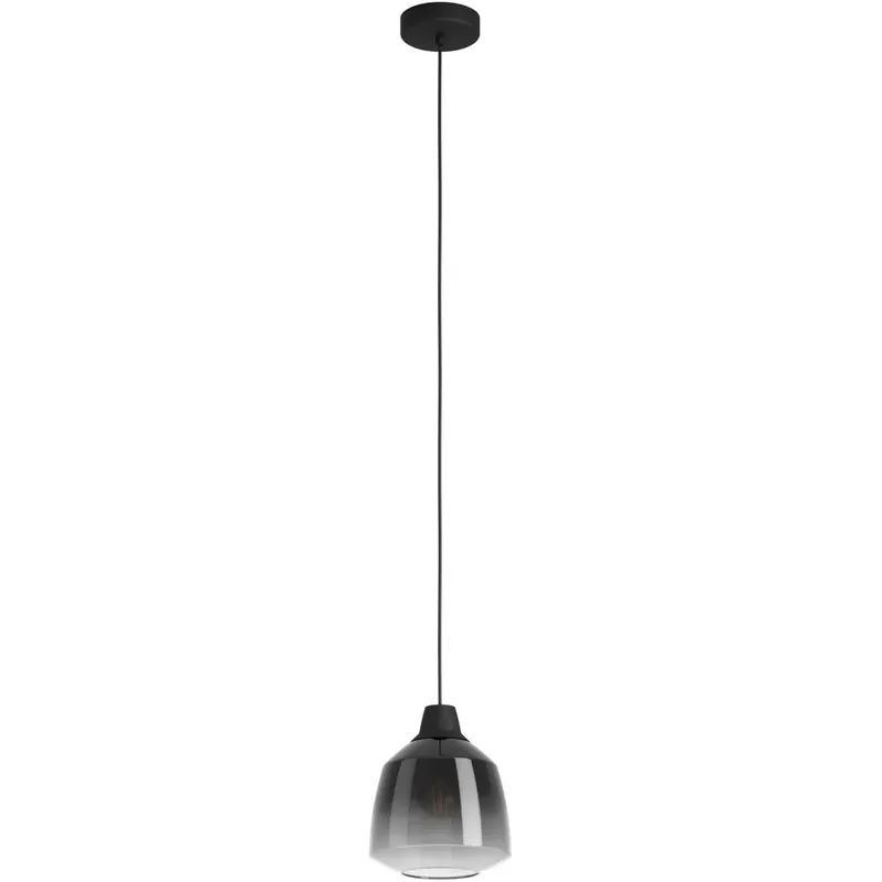 Viikonlopputarjous Riippuvalaisin EGLO Sedbergh 40W Ø20cm musta/harmaa-musta savulasi