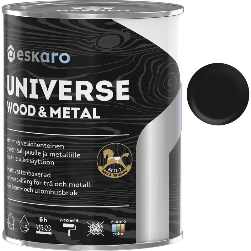 Yleismaali Eskaro Universe Wood & Metal 0,9 l musta Alennus