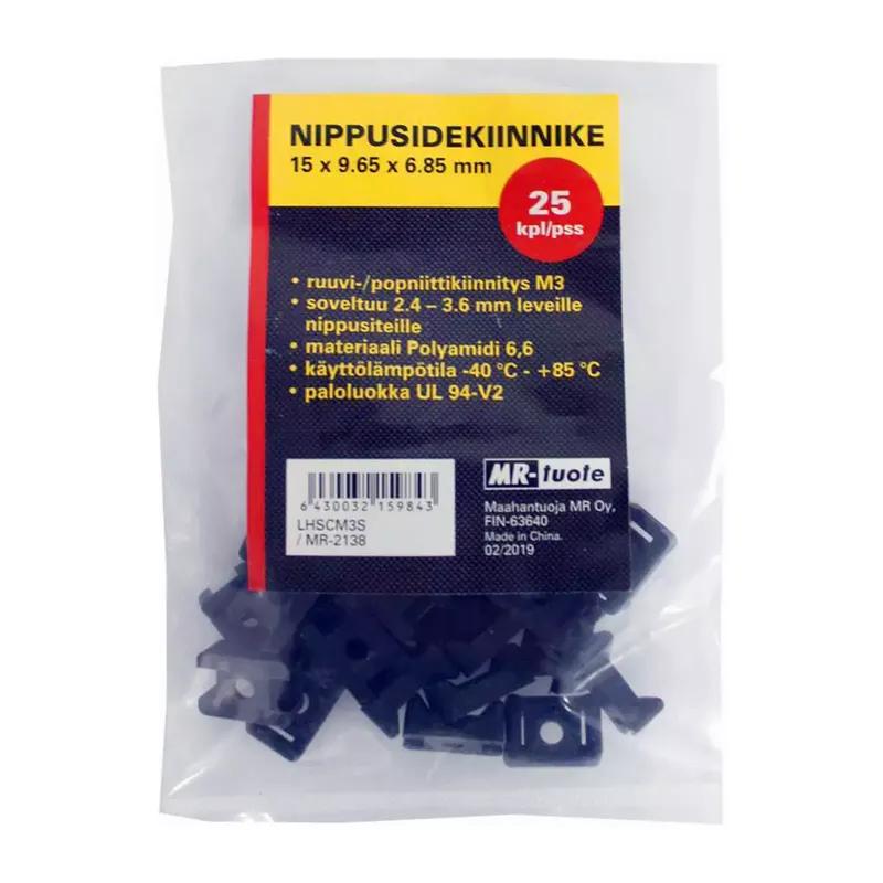 Poisto Nippusidekiinnike M3 25 kpl