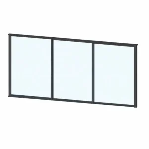 Terassin liukulasi-ikkuna Keraplast 3-os. 1100x2870mm, kirkas/musta Lähetetään Heti